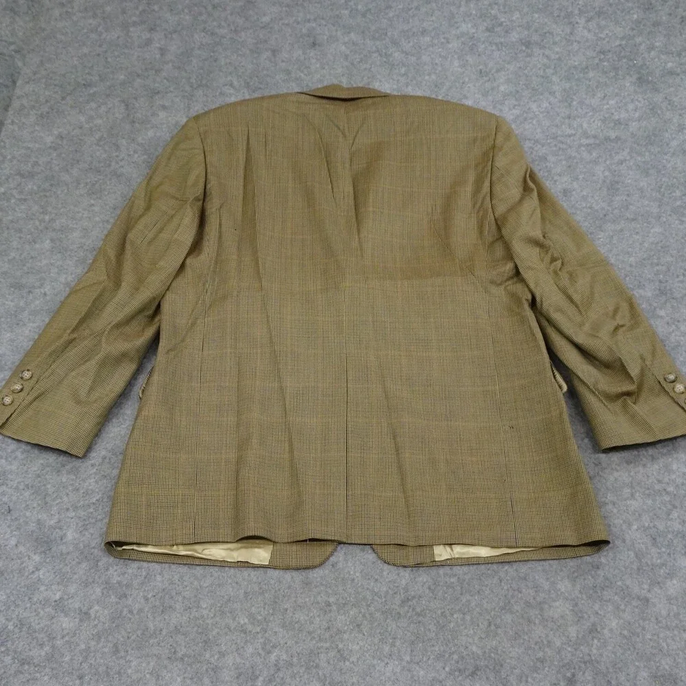 Brooks Brother Sports Jacket Mens 42R Brown Wool Coat Blazer Plaid